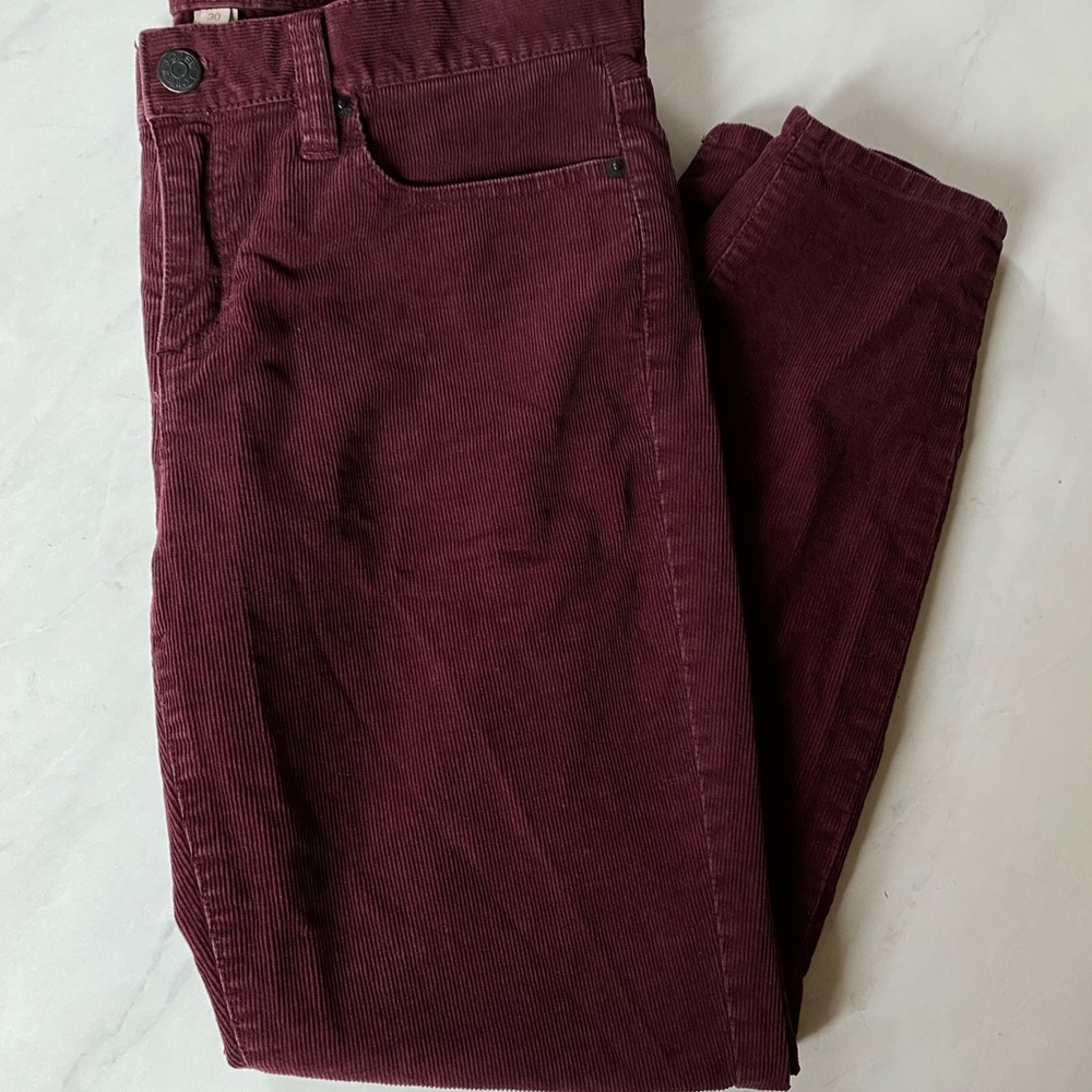 J Crew Skinny Corduroy Pants Size 30 - Burgundy